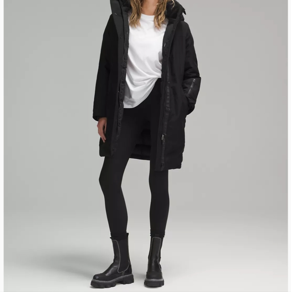 LULULEMON WOMENS SNOW WARRIOR PARKA BLACK SIZE 8 NWT